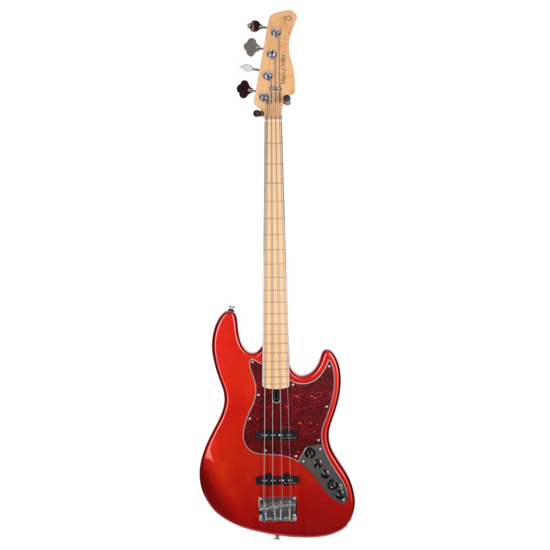 Marcus Miller V7 Vintage Swamp Ash-4 FL BMR 2.0 Bright Metallic Red Fretless - guitare basse