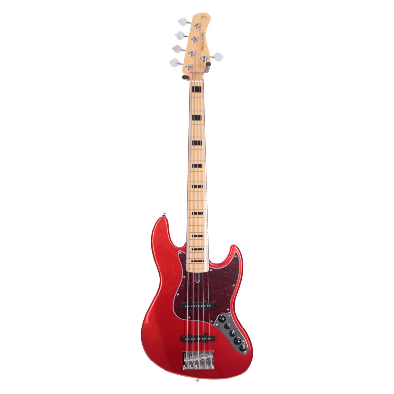 Marcus Miller V7 Vintage Swamp Ash-5 BMR MN Bright Metallic Red - guitare basse 5 cordes