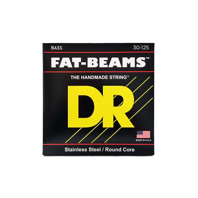 DR FB6-30 - Fat-Beam - Stainless Steel, jeu guitare basse, 6 cordes Medium 30-125