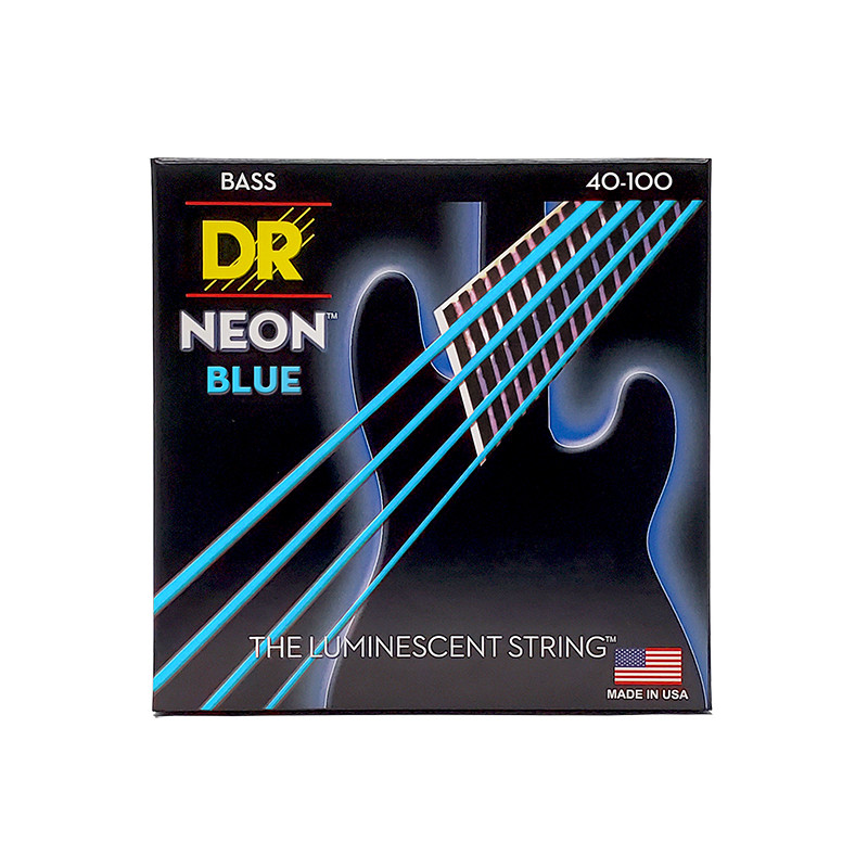 DR NBB-40 - Hi-Def Neon - Blue, jeu guitare basse, Light 40-100