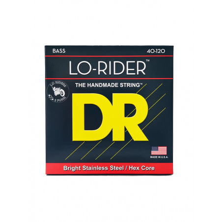 DR NLH5-40 - Nickel Lo-Rider - Nickel Plated, jeu guitare basse, 5 cordes Light 40-120