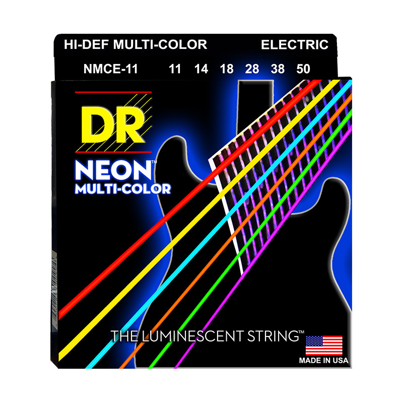 DR NMCE-11 - Hi-Def Neon - Multi-color, jeu guitare électrique, Heavy 11-50