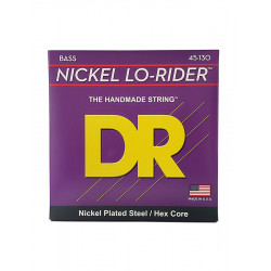 DR NMH5-130 - Nickel Lo-Rider - Nickel Plated, jeu guitare basse, 5 cordes Medium à Heavy 45-130