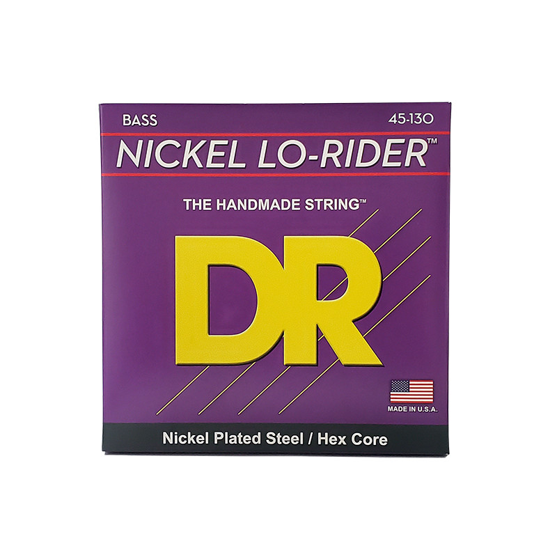 DR NMH5-130 - Nickel Lo-Rider - Nickel Plated, jeu guitare basse, 5 cordes Medium à Heavy 45-130