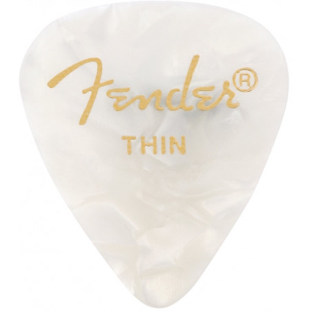 Fender 351shape  White Moto - Fin -pack de 12 Médiators