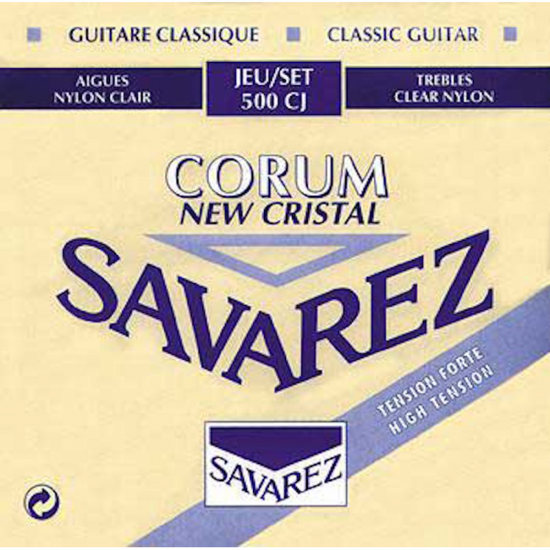 Savarez 500CJ Cristal Corum bleu Tirant fort - Jeu de cordes guitare classique