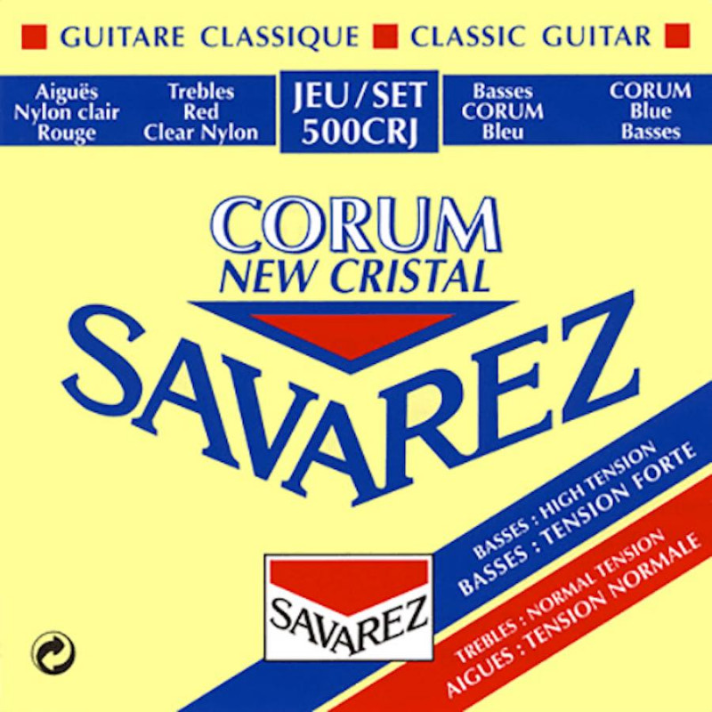 Savarez 500CRJ Cristal Corum rouge/bleu Tirant normal/fort - Jeu de cordes guitare classique