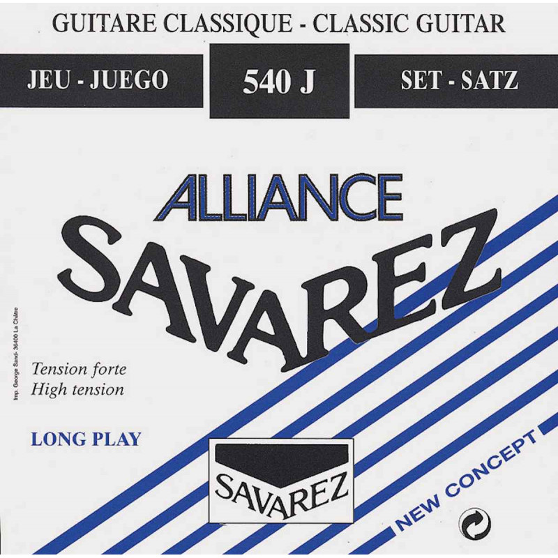Savarez HT Classic 540J Alliance bleu Tirant fort - Jeu de cordes guitare classique