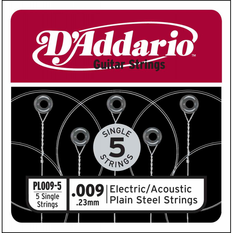 D'addario PL009-5 - 5 Cordes au détail 009 guitare électrique - Acier plein