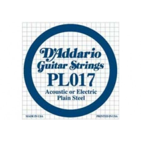 D'addario PL017 - Corde au détail 017 guitare électrique - Acier plein