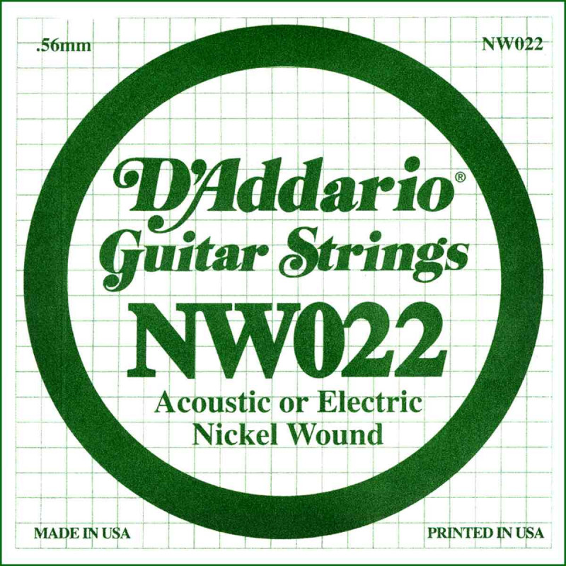 D'addario NW022 - Corde au détail Filet rond 022 pour guitare électrique