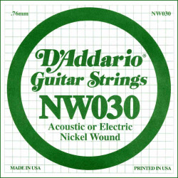 Corde au détail D'addario NW030 - guitare électrique - Filet rond 030