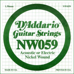 Corde au détail D'addario NW059 - guitare électrique - Filet rond 059