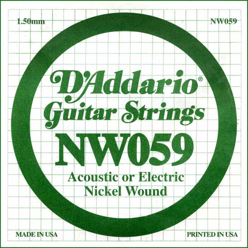 Corde au détail D'addario NW059 - guitare électrique - Filet rond 059