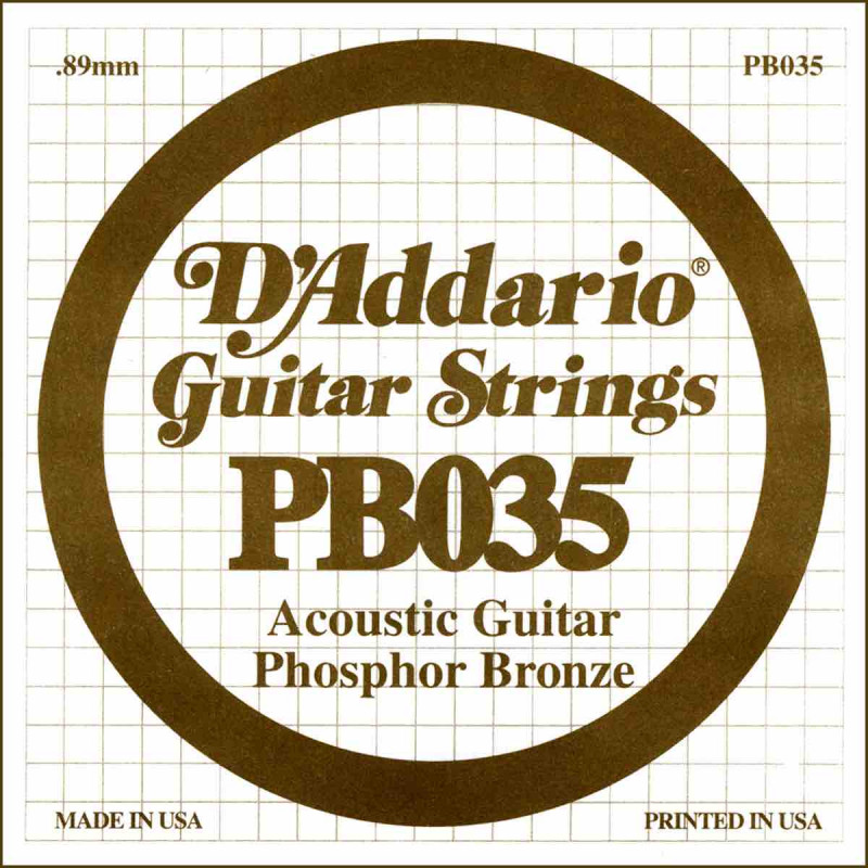 Corde au détail Guitare acoustique D'Addario Filée Phosphore Bronze 035 - PB035