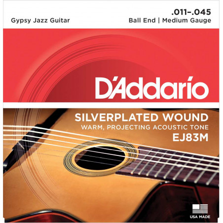 Jeux guitare manouche D'addario Gypsy Jazz Medium 11-45 - EJ83M