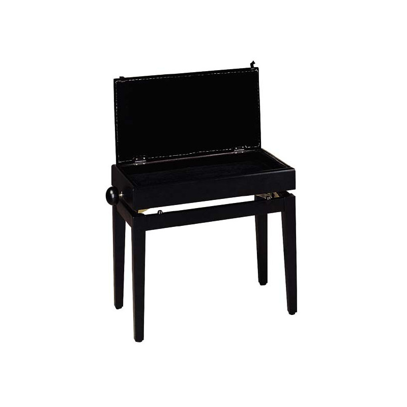 Banquette Piano avec porte partition Stagg PB55 noir brillant - pelotte  velours noir I Boutikazik
