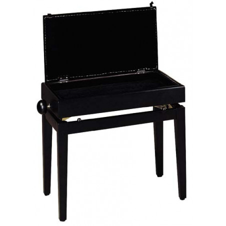 Banquette Piano avec porte partition Stagg PB55 noir brillant pelotte velours noir