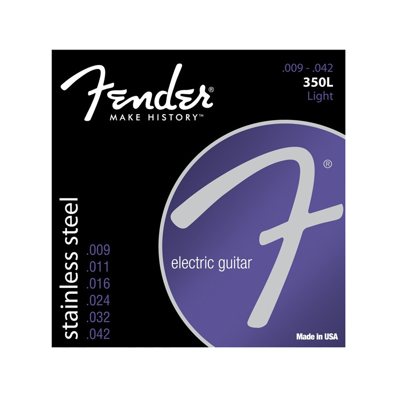 Fender 350L Stainless Steel - Jeu de cordes guitare électrique