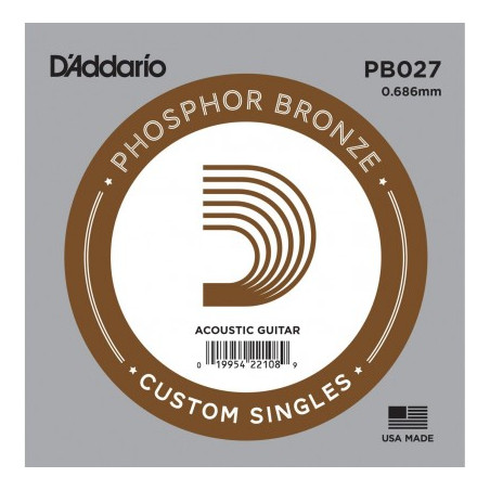 Corde au détail Guitare acoustique D'Addario Filée Phosphore Bronze 027 - PB027