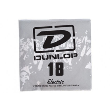 Corde au détail Dunlop DEN18 - guitare électrique - Filet rond 018