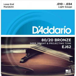 D'Addario EJ62  80-20 bronze 10-34 - Jeu de cordes Mandoline