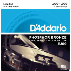 D'Addario Phosphore Bronze EJ69 9-20 light - Jeu de cordes pour banjo