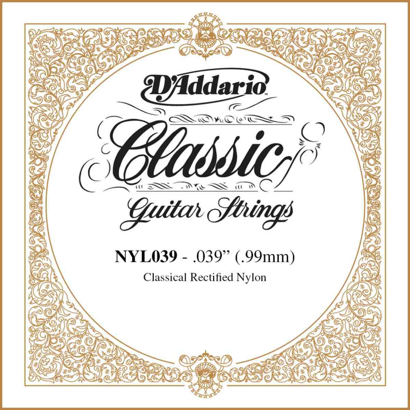 Corde au détail guitare classique D'addario Classics NY039 tirant 39