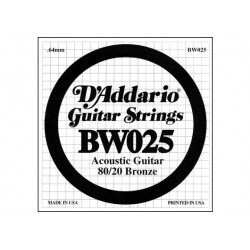 Corde au détail D'Addario pour guitare acoustique 80/20 Filé Bronze - BW025
