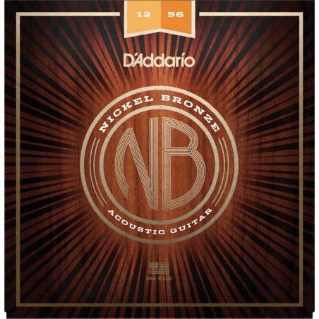 D'Addario NB1256 Light Top Med Bottom 12-56 - Jeu de cordes pour Guitare acoustique