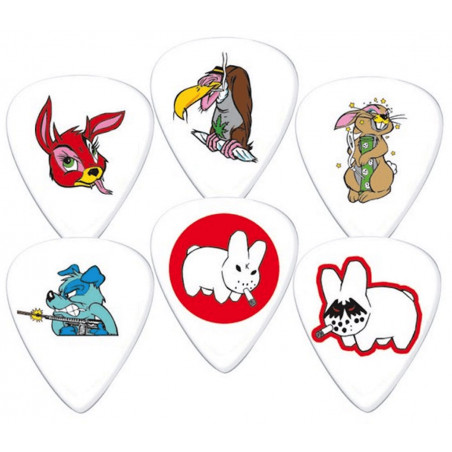 6 médiators Frank Kozik Blackline Originals  - Dunlop BL109P60