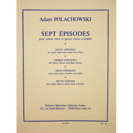 Sept épisodes - Adam Polachowski - caisse claire et grosse caisse