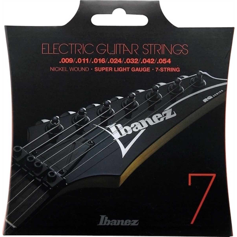 Ibanez IEGS7 - Cordes guitare électrique 7 cordes - super light - 9-54