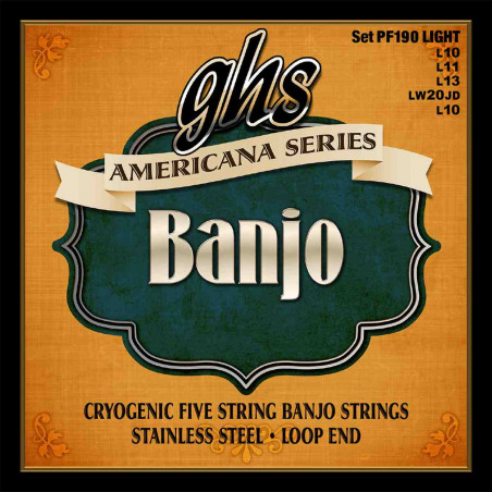 GHS PF190 - Jeu de cordes Americana Banjo - Light 10-10