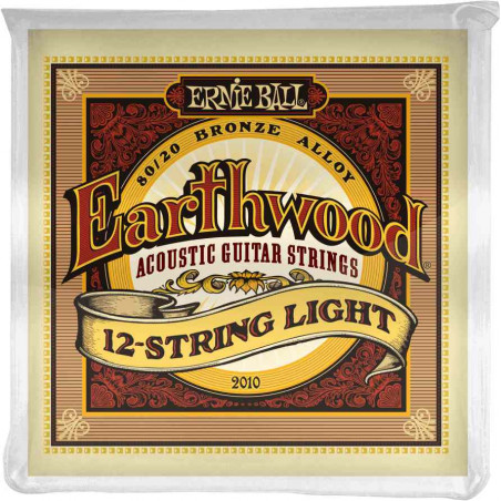 Ernie Ball 2010 - Jeu de 12 cordes guitare acoustique - Earthwood 80/20 Bronze - Light