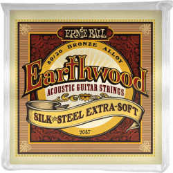 Ernie Ball 2047 - Jeu de cordes guitare acoustique - Earthwood 80/20 Bronze - Extra soft silk&steel