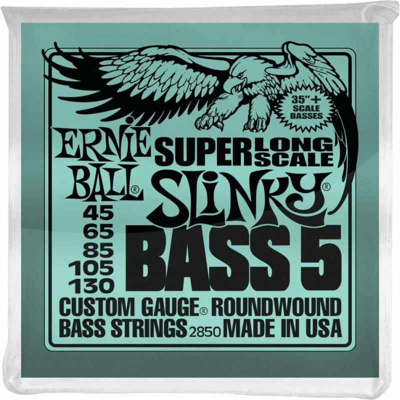 Ernie Ball 2850 - Jeu de 5 cordes basse Slinky super long scale - 45-130