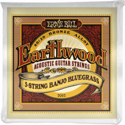 Ernie Ball 2063 - Jeu de 5 cordes Earthwood Banjo Bluegrass à boucle
