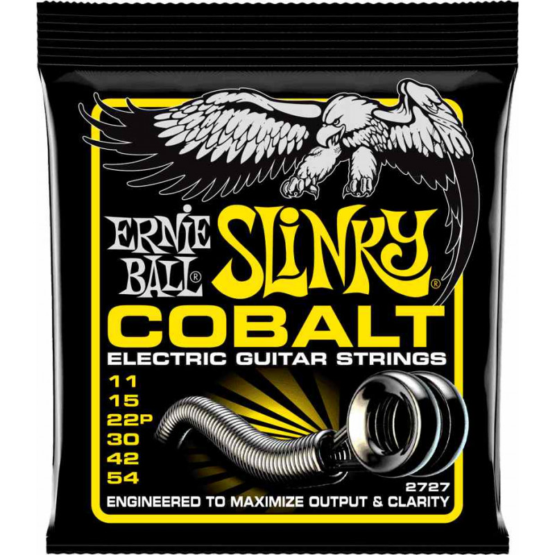 Ernie Ball 2727 - Jeu de cordes électriques - Slinky Cobalt - Beefy Slinky 11-54