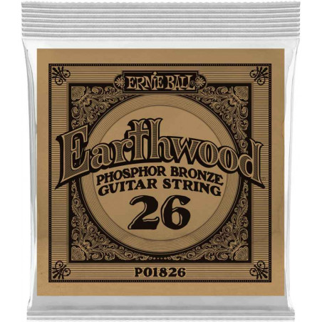 Ernie Ball 1826 - Corde acoustique au détail Earthwood Phosphor Bronze - tirant 026