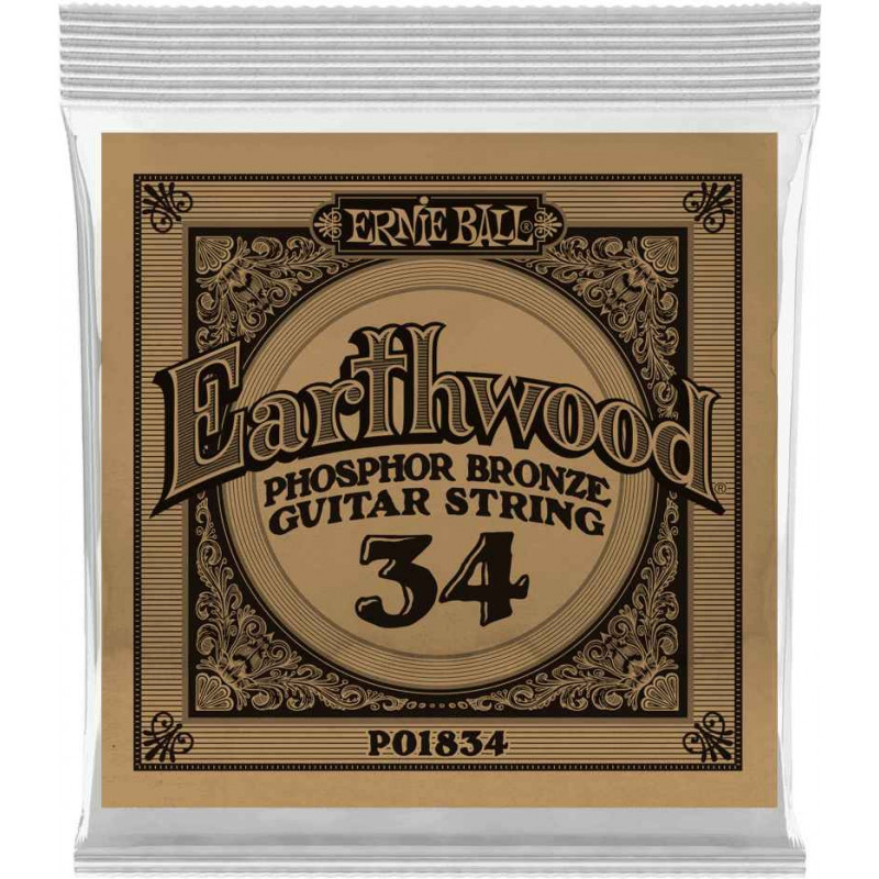 Ernie Ball 1834 - Corde acoustique au détail Earthwood Phosphor Bronze - tirant 034