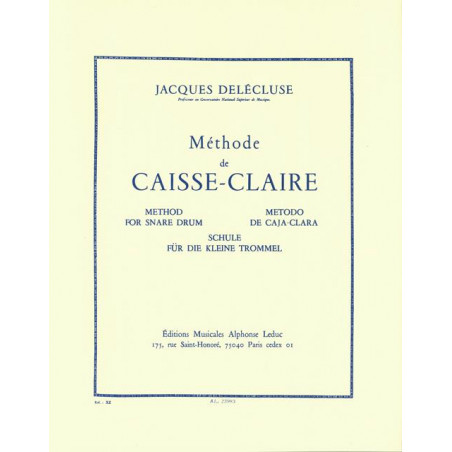 Méthode de caisse claire - Jacques Delécluse