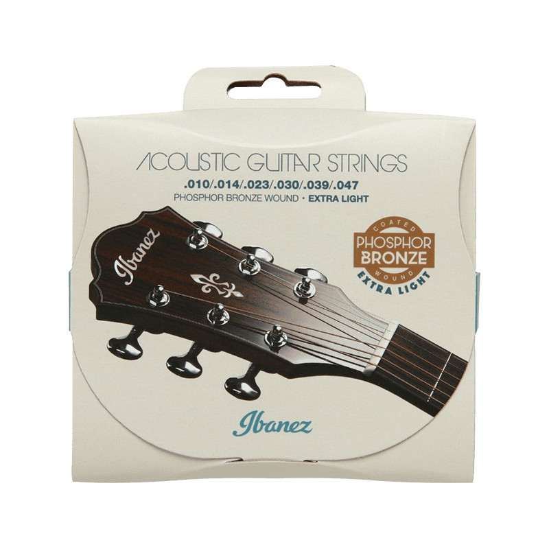 Ibanez IACSP61C - Jeu de cordes guitare acoustique - Phosphore Bronze Coated - Extra light 10-47