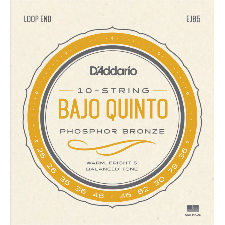 D'addario EJ85 - Cordes pour bajo quinto