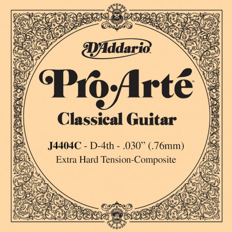 D'Addario Pro-Arte J4404C, Extra Hard, quatrième corde - Corde au détail composite - guitare classique