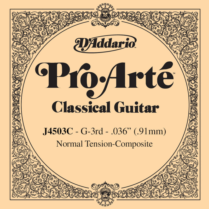 D'Addario Pro-Arte J4503C, Normal, troisième corde - Corde au détail composite - guitare classique