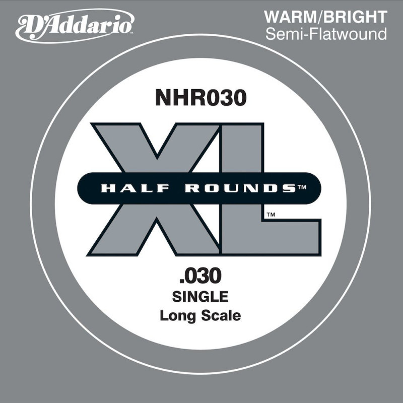 D'Addario NHR030, corde longue, .030 - Corde au détail – filet demi-rond – guitare basse