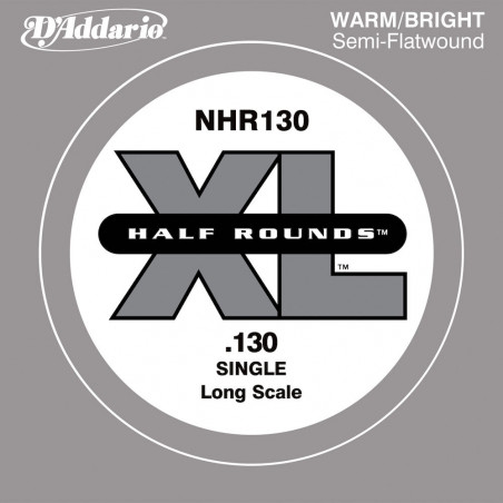 D'Addario NHR130, corde longue, .130 - Corde au détail – filet demi-rond – guitare basse