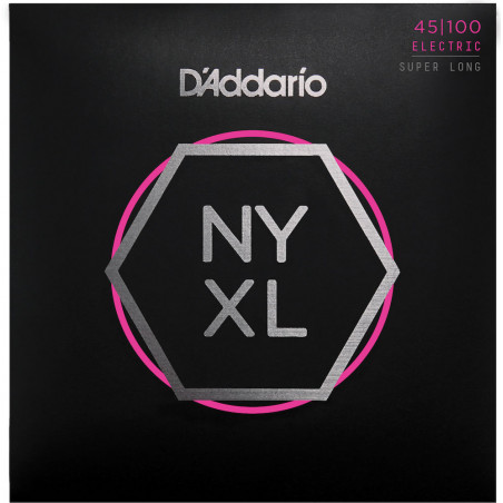 D'Addario NYXL45100SL filet nickel, Regular Light, 45-100, diapason extra-long - jeu guitare basse