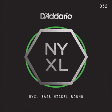 D'Addario NYXLB032, NYXL filet nickel, diapason long, .032 - Corde au détail guitare basse